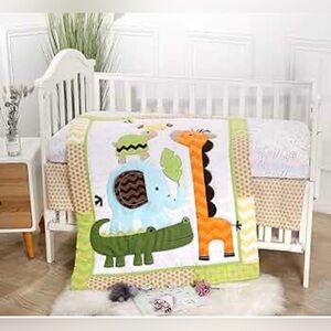 Circo 2pz Jungle Friends Baby Quilt - Green, Orange, Blue